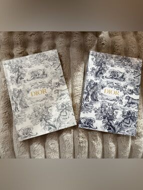 Authentic Dior Toile Notebook Duo in Gray and Blue - from Dior boutique